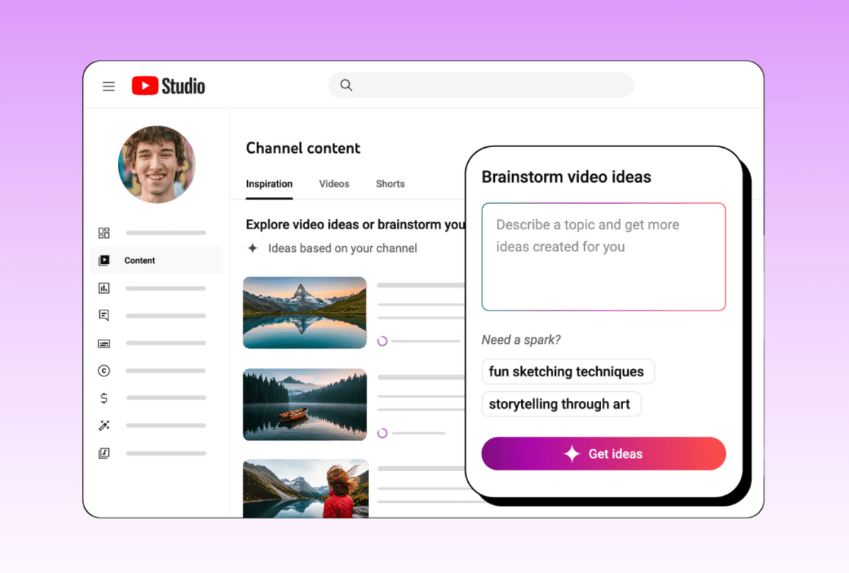 YouTube Studio now lets creators brainstorm video ideas with the help of AI